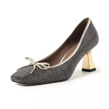 Туфли на высоком каблуке женские черный Flowerskam