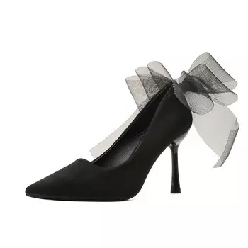 Туфли на высоком каблуке женские черный Hkcp