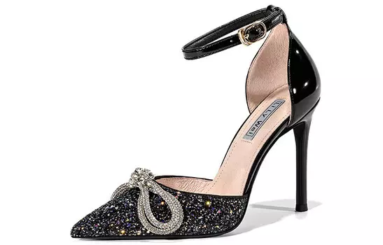 Туфли на высоком каблуке женские черный Lily Wei