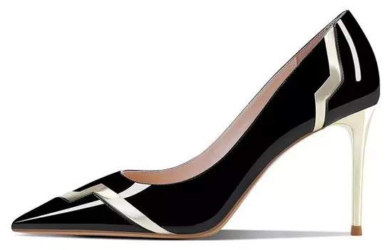 Туфли на высоком каблуке женские черный Shudaier