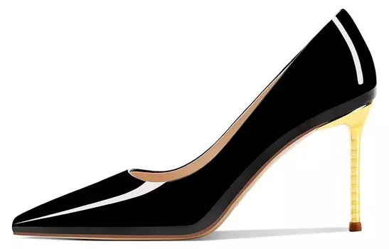 Туфли на высоком каблуке женские черный Shudaier