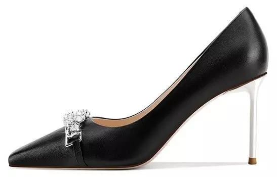 Туфли на высоком каблуке женские черный Shudaier