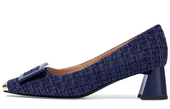 Туфли на высоком каблуке женские черный/синий Zsazsazsu