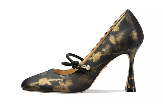 Туфли на высоком каблуке женские черный/золотой Lily Wei