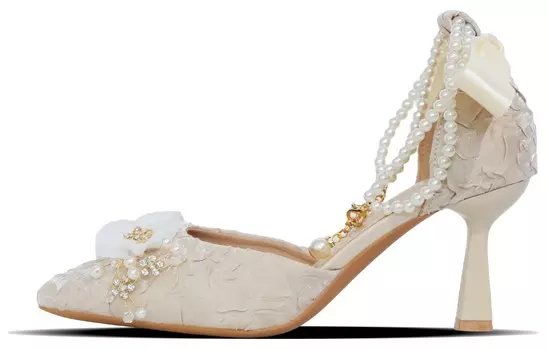 Туфли на высоком каблуке женские цвета шампанского Eygpap