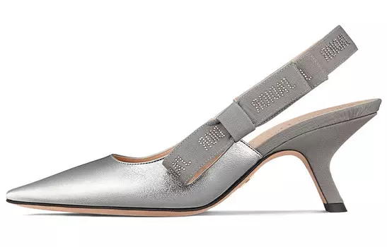 Туфли на высоком каблуке женские Dior, серебристый