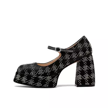 Туфли на высоком каблуке женские классические черный Jooc