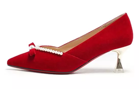 Туфли на высоком каблуке женские красный Exull Q