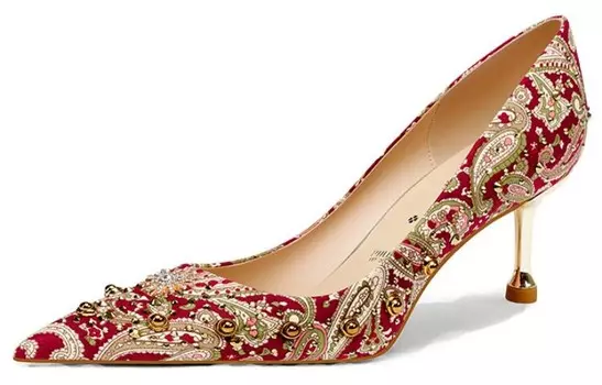 Туфли на высоком каблуке женские красный Pjjuu