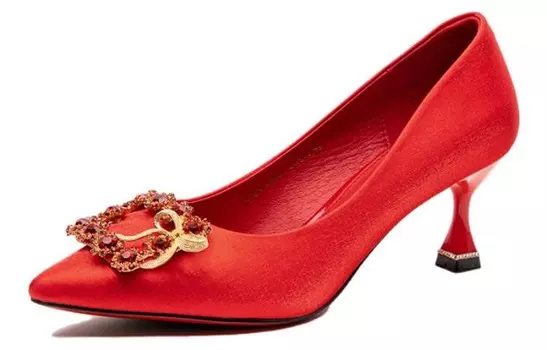 Туфли на высоком каблуке женские красный Shouba
