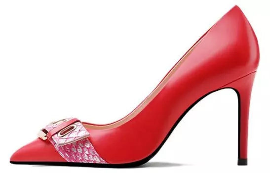 Туфли на высоком каблуке женские красный Shudaier