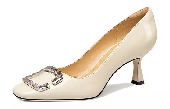 Туфли на высоком каблуке женские кремово-абрикосовые Lily Wei