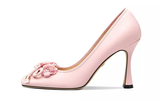 Туфли на высоком каблуке женские персиково-розовый Lily Wei, цвет Peach pink [with a height of 9cm]