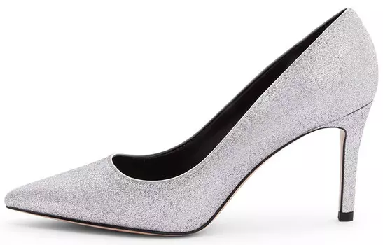 Туфли на высоком каблуке женские серебристо-белые Charles&Keith