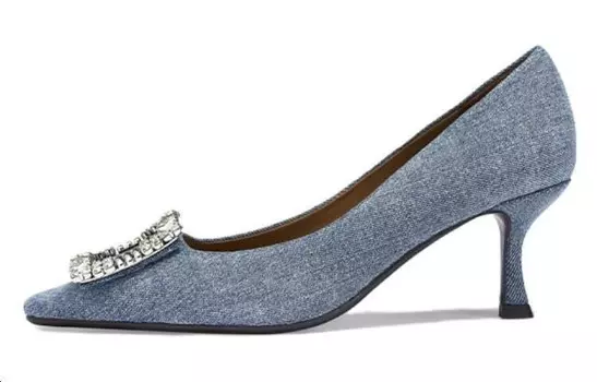 Туфли на высоком каблуке женские синий 73Hours