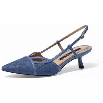 Туфли на высоком каблуке женские синий Zsazsazsu