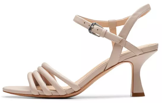 Туфли на высоком каблуке женские светло-хаки Clarks