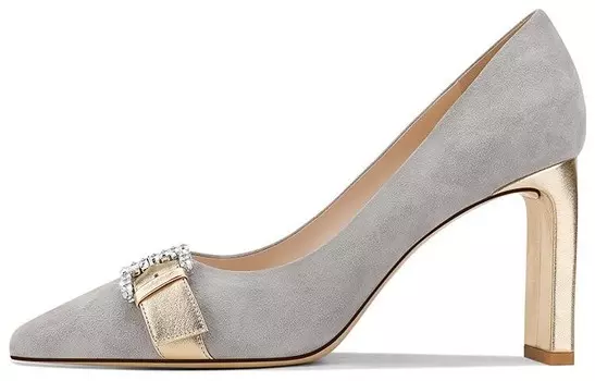 Туфли на высоком каблуке женские светло-серый Shudaier