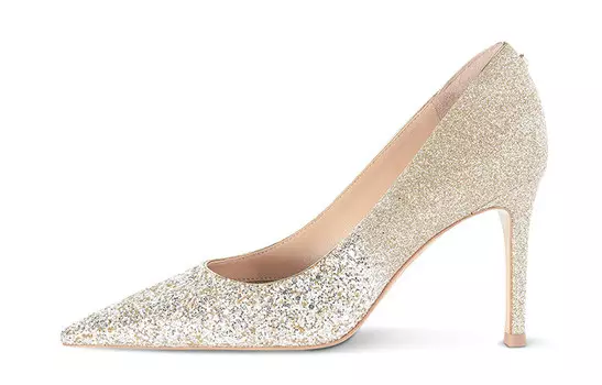 Туфли на высоком каблуке женские светло-золотые 7Or9