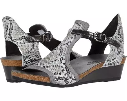 Туфли Naot Fiona, цвет Gray Cobra Leather/Smoke Gray Nubuck/Metallic Onyx Leather