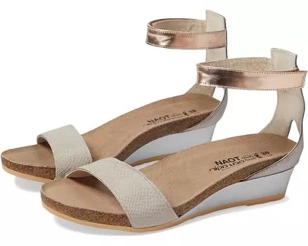 Туфли Naot Pixie, цвет Beige Lizard Leather/Silver Threads Leather/Rose Gold Leather