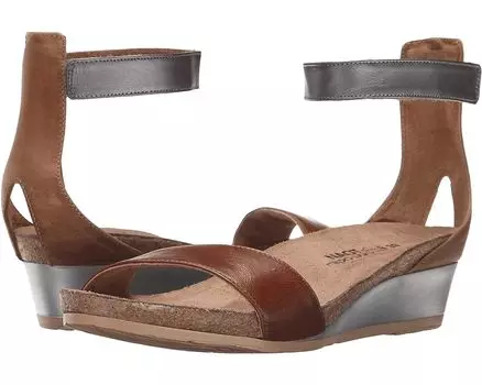 Туфли Naot Pixie, цвет Maple Brown Leather/Latte Brown Leather/Mirror Leather