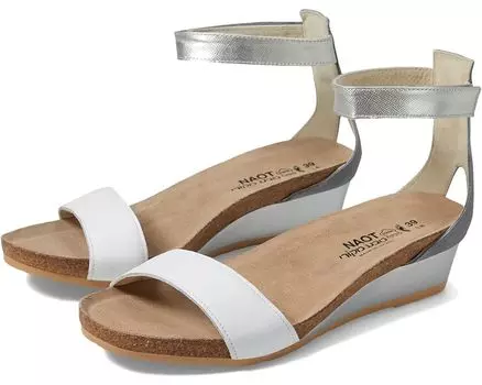 Туфли Naot Pixie, цвет White Leather/Vintage Slate Leather/Silver Luster Leather