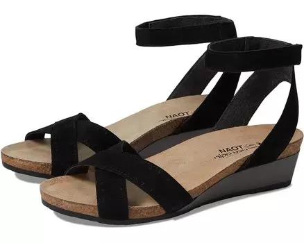 Туфли Naot Wand, цвет Black Velvet Nubuck/Glass Brown