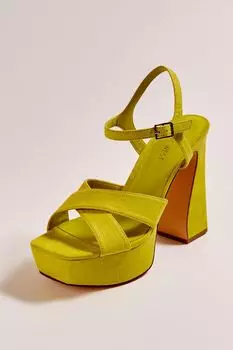 Туфли Nine West на массивном каблуке с перекрещенными крестами Forever 21, желтый