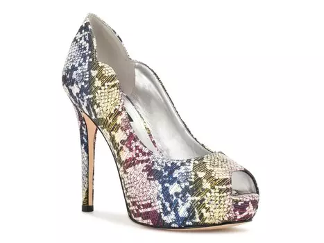 Туфли Nine West с открытым носом и принтом, разноцветный