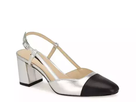 Туфли Nine West Unda Pump, серебристый металлик/черный