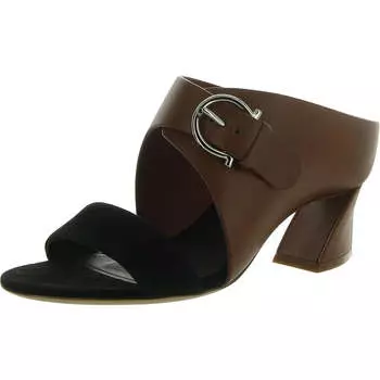 Туфли Ornella Womens Slip On Kitten Heel Salvatore Ferragamo, цвет black/brown sella lamb