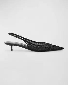 Туфли Oxalis с ремешком на пятке и сетчатой пряжкой Saint Laurent, цвет Noir