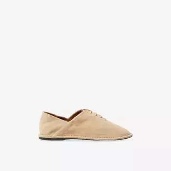 Туфли оксфорды Claudie Pierlot из замши с контрастной строчкой, бежевый