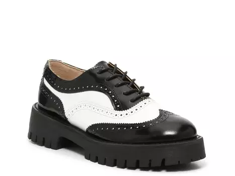 Туфли-оксфорды Steve Madden Lance Platform Wingtip, черно-белый