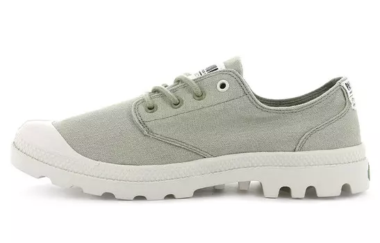 Туфли Pampa Canvas унисекс с низким верхом светло-зеленые/белые с оттенком Palladium
