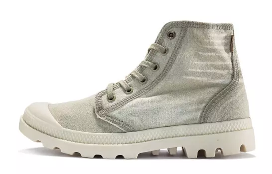 Туфли Pampa Canvas унисекс с высоким берцем светло-серые Palladium