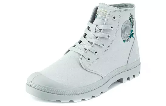 Туфли Pampa Canvas унисекс с высоким берцем, серые, дымчатые Palladium