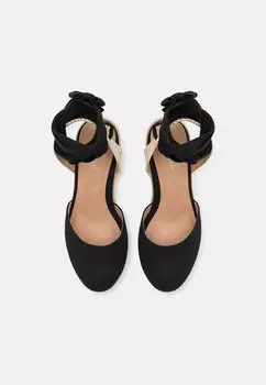 Туфли парусиновые на танкетке Anna Field, черные