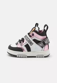 Туфли Первые шаги Unisex MOSCHINO, цвет black/white/pink