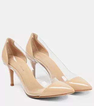 Туфли plexi 70 из кожи и пвх Gianvito Rossi, бежевый