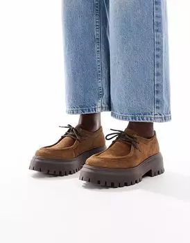 Туфли-поло Lyrica с массивным носком и шнуровкой из светло-коричневой замши