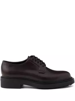 Туфли Prada из матовой кожи, коричневый