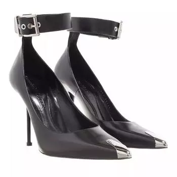 Туфли punk ankle strap pump black/silver Alexander Mcqueen, черный