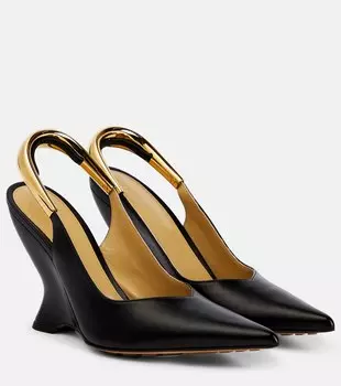Туфли Punta с ремешком на пятке Bottega Veneta, черный