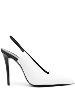 Туфли Raven 110 с ремешком на пятке Saint Laurent, белый