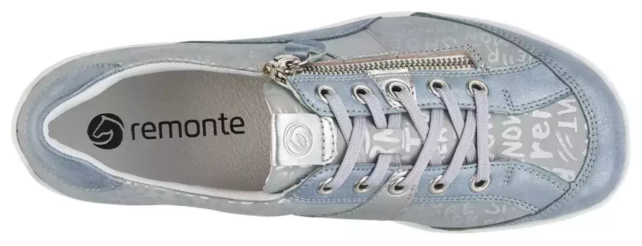 Туфли Remonte на шнуровке с мелким металлическим отливом, повседневная обувь, полуботинки, туфли на шнуровке, серебристый