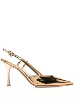 Туфли Ribbon 85 с ремешком на пятке Gianvito Rossi, желтый