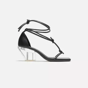 Туфли Rick Owens Sliver Sandal, цвет Sliver Black/Clear