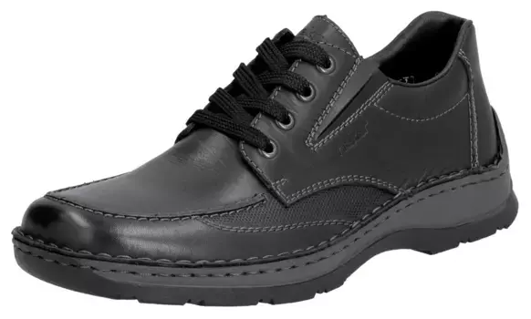 Туфли Rieker на шнуровке, повседневная обувь, полуботинки, кроссовки с мягкой стелькой, черный